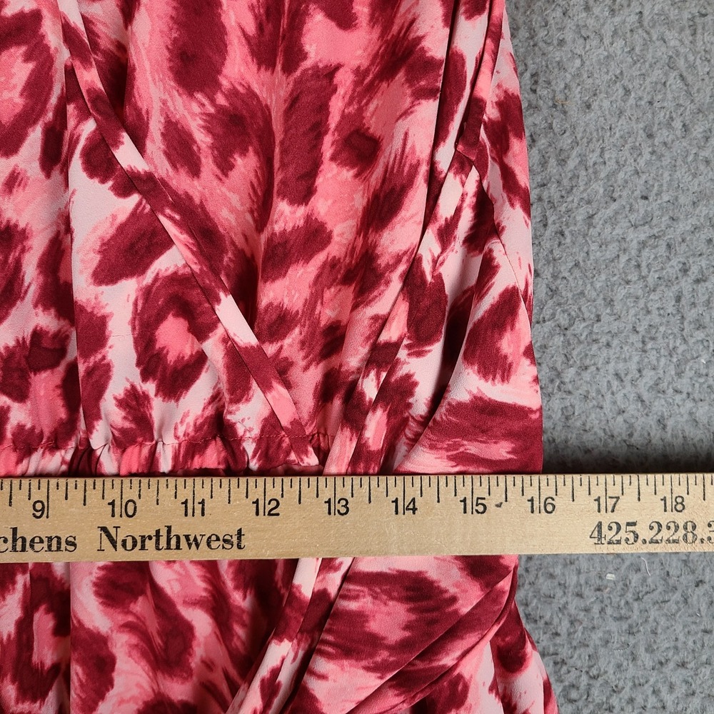 Kate Spade Panthera Tie Waist Wide Leg Jumpsuit Pink Animal Print Size Large - Picture 8 of 9